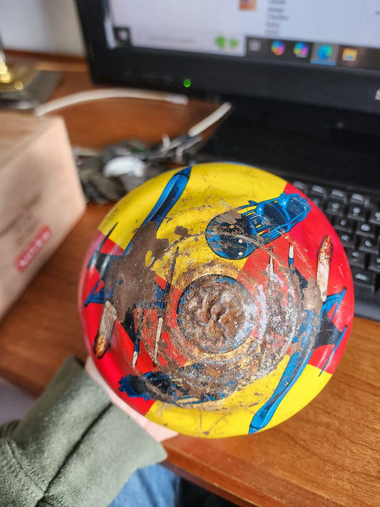 Vintage Spinning Space Top Tin Lithograph - Works!