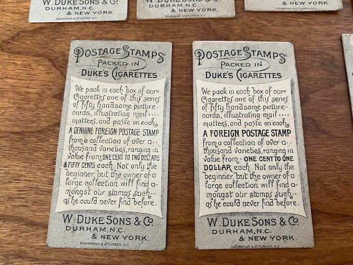 Dukes Cigarettes: Postage Stamps - LOT OF 9