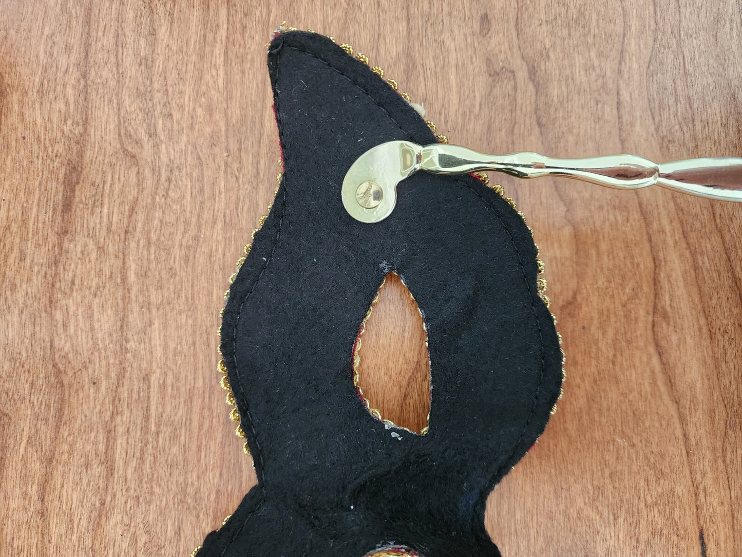 Mardi Gras Red Masquerade Mask on a Stick