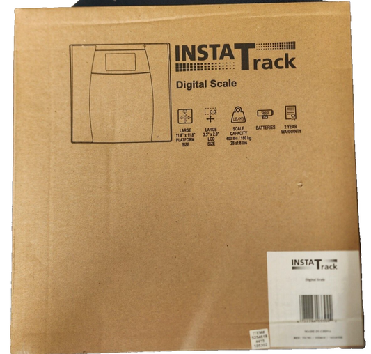 Instatrack Digital Bathroom Scale, Silver New- Open Box