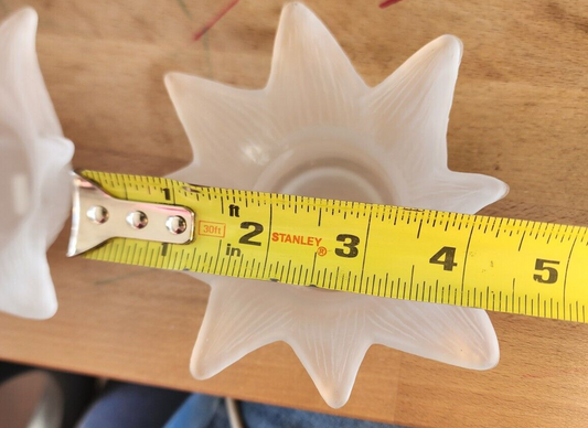 Vtg Frosted Glass Tulip Candle Votive Holders Lot of 2