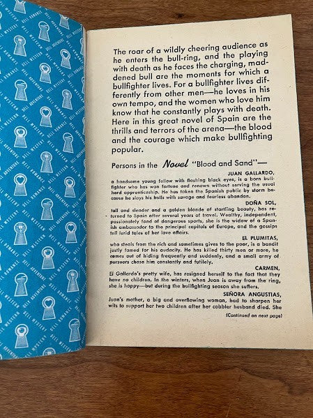 Dell Book - BLOOD AND SAND By V. Blasco Ibanez