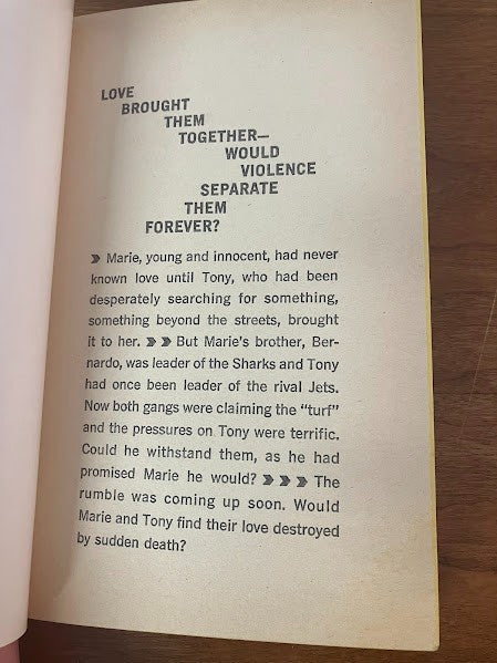 Cardinal Edition - West Side Story by Irving Shulman