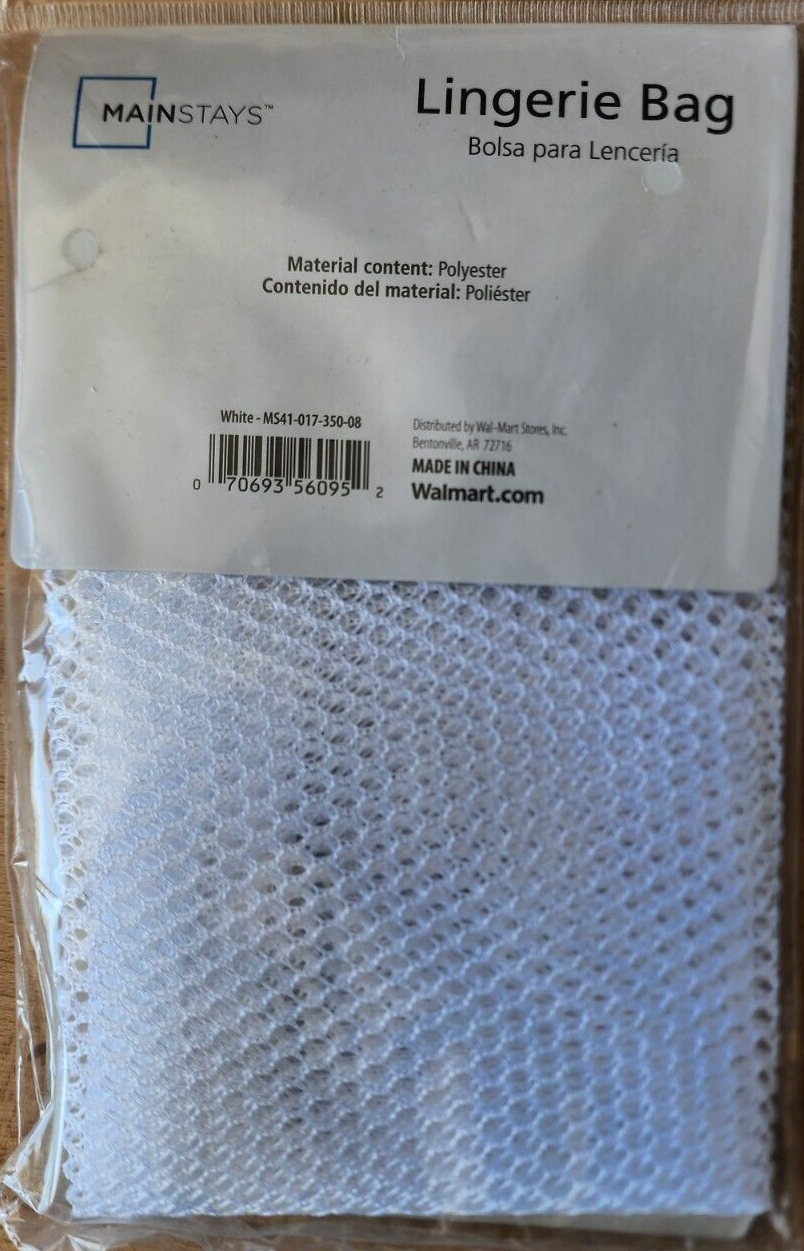 MAINSTAYS LINGERIE WHITE WASH BAG 15"x18" SEALED NEW