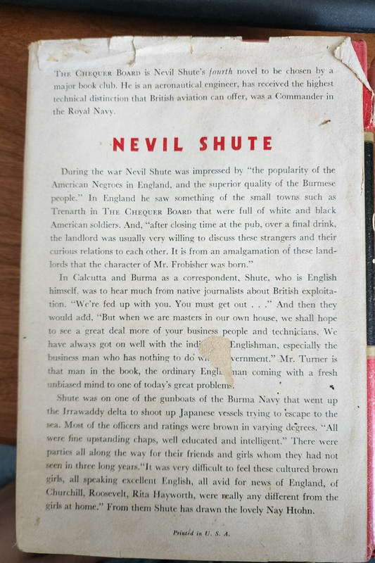 The Chequer Board by Nevil Shute 1947