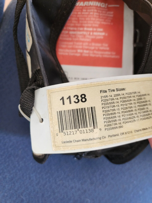 LACLEDE PL Type 1138 Tire Chains 14 To 18 Inch in Bag NEW