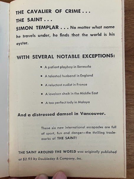 Vtg Paperback - The Saint Around The World by Leslie Charteris