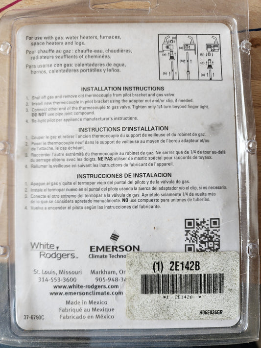 EMERSON WHITE-RODGERS 36"/91cm THERMOCOUPLE H06E-36
