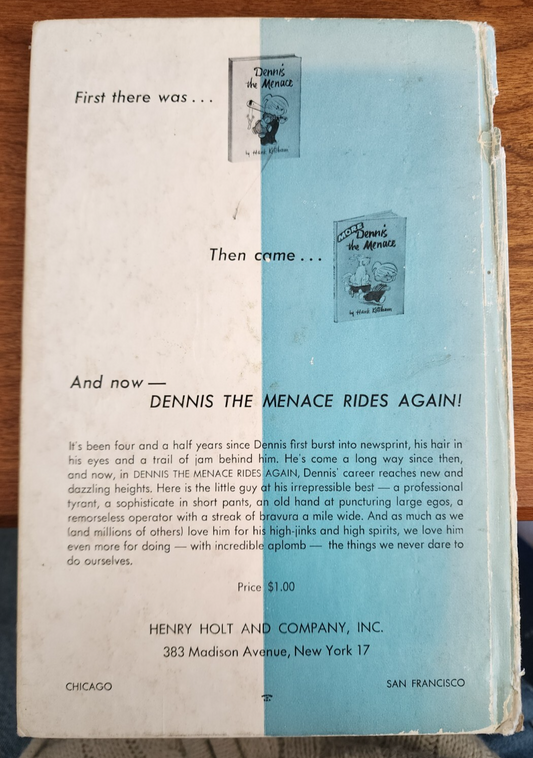Dennis the Menace Rides Again By Hank Ketcham 1955 (1st Edition)