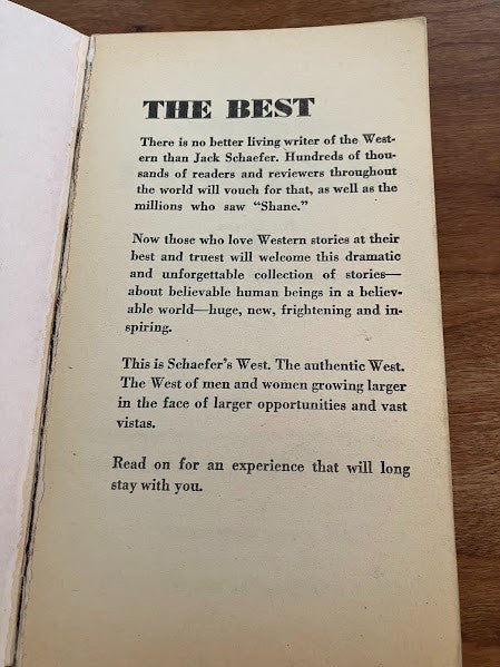 The Pioneers By Jack Schaefer - Short Stories Western