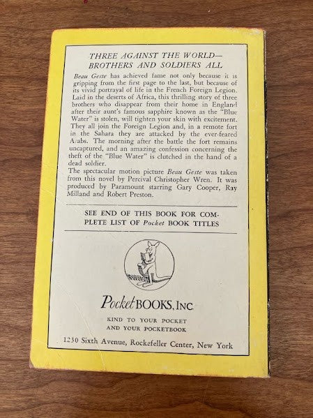 Vtg Pocket Book - Beau Geste: by P.C. Wren