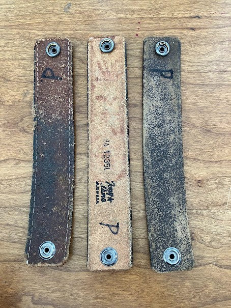 Wide Brown Leather Cuff Bangle Bracelets - lot of 3