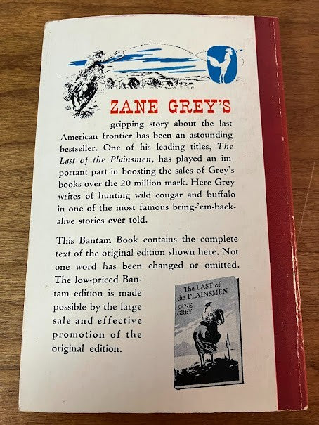 Vtg Paperback - The Last of the Plainsmen by Zane Grey