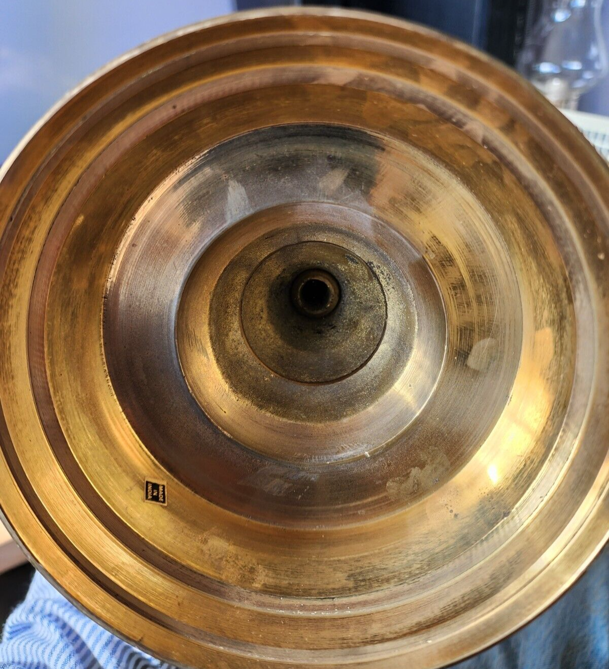 17" Large Vintage Brass candle holder