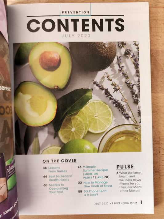 Prevention July 2020 Magazine Book- Best 60-Second Health Habits Issue