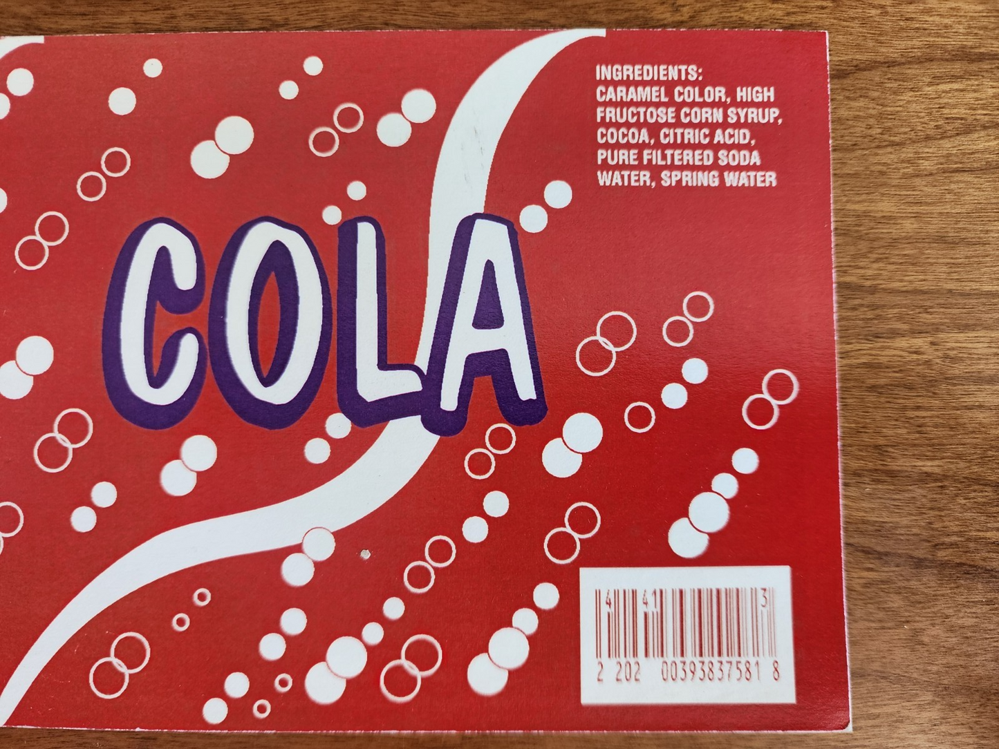 12 Fl Oz Cola Soda Sticker Prop