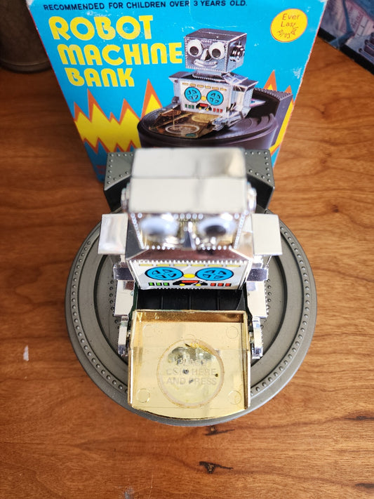 Wind Up Action Robot Machine Bank Hong Kong Toy