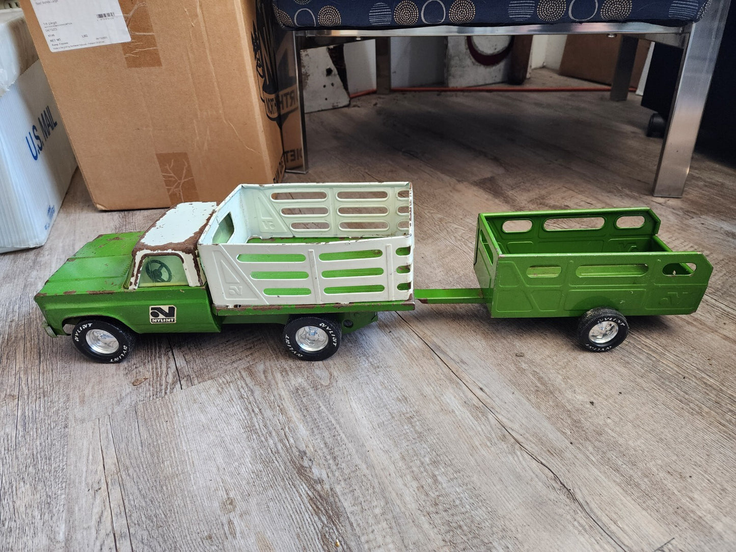 Vintage Nylint Farms Cattle Truck with trailer
