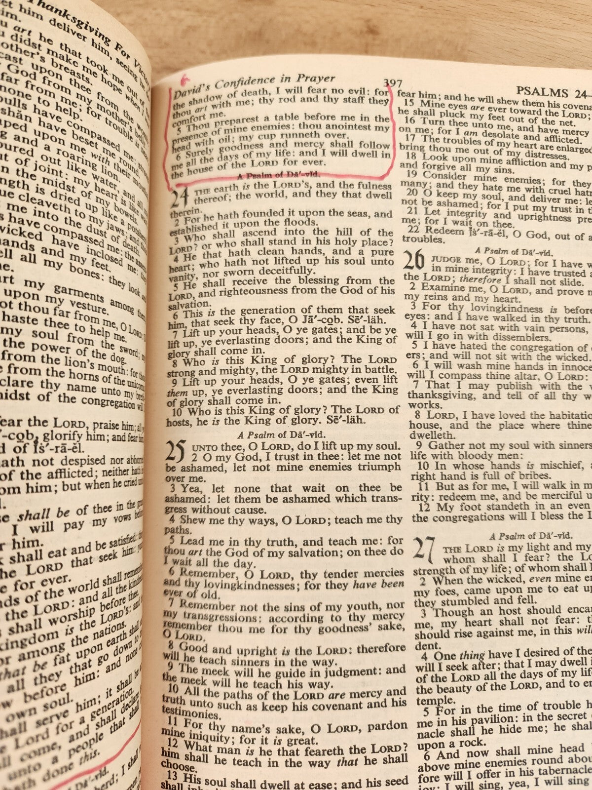 HOLY BIBLE Red Letter Edition, King James, Leather Bound - Vintage