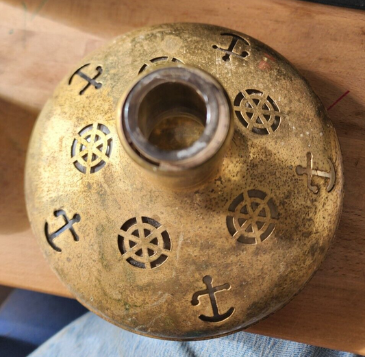 Brass Captains Ships Wheel and Anchor Decanter