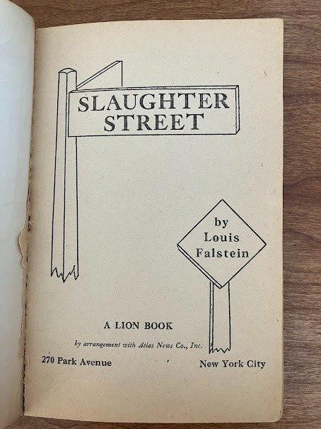 Vtg Paperback - Slaughter Street by Louis Falstein