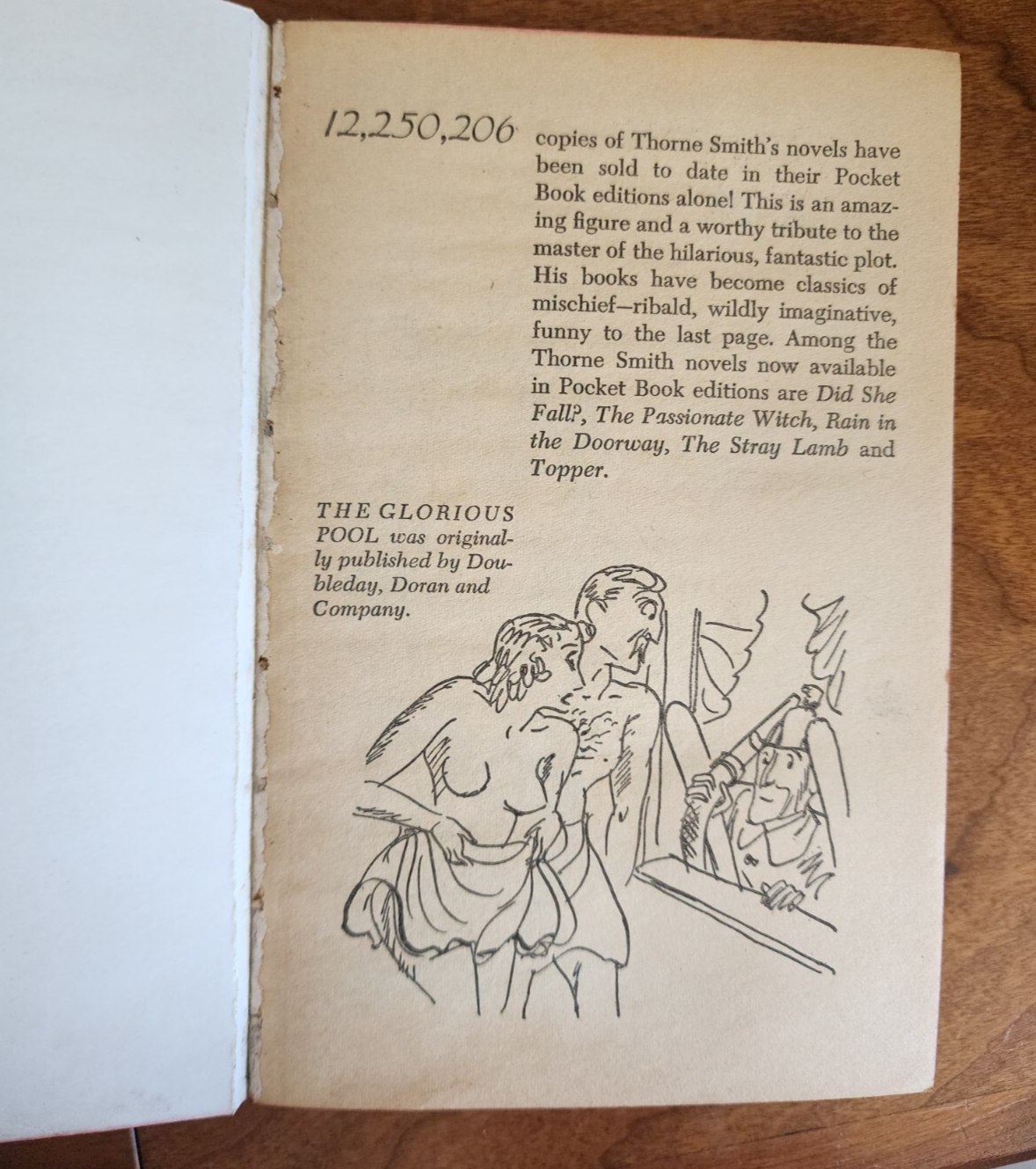 The Glorious Pool by Thorne Smith Paperback Pocket Book 1953