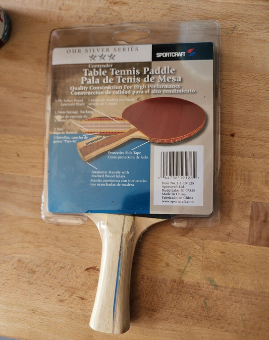 New Red Sportcraft Silver Series Table Tennis Paddles Hardwood Blade PVC Handle