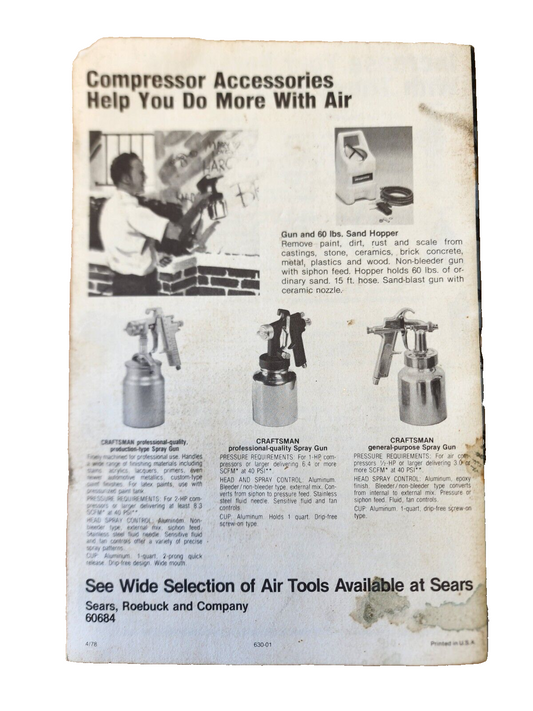 Vtg Sears Power Painting with Sprayers, A Sprayers Handbook, Paperback