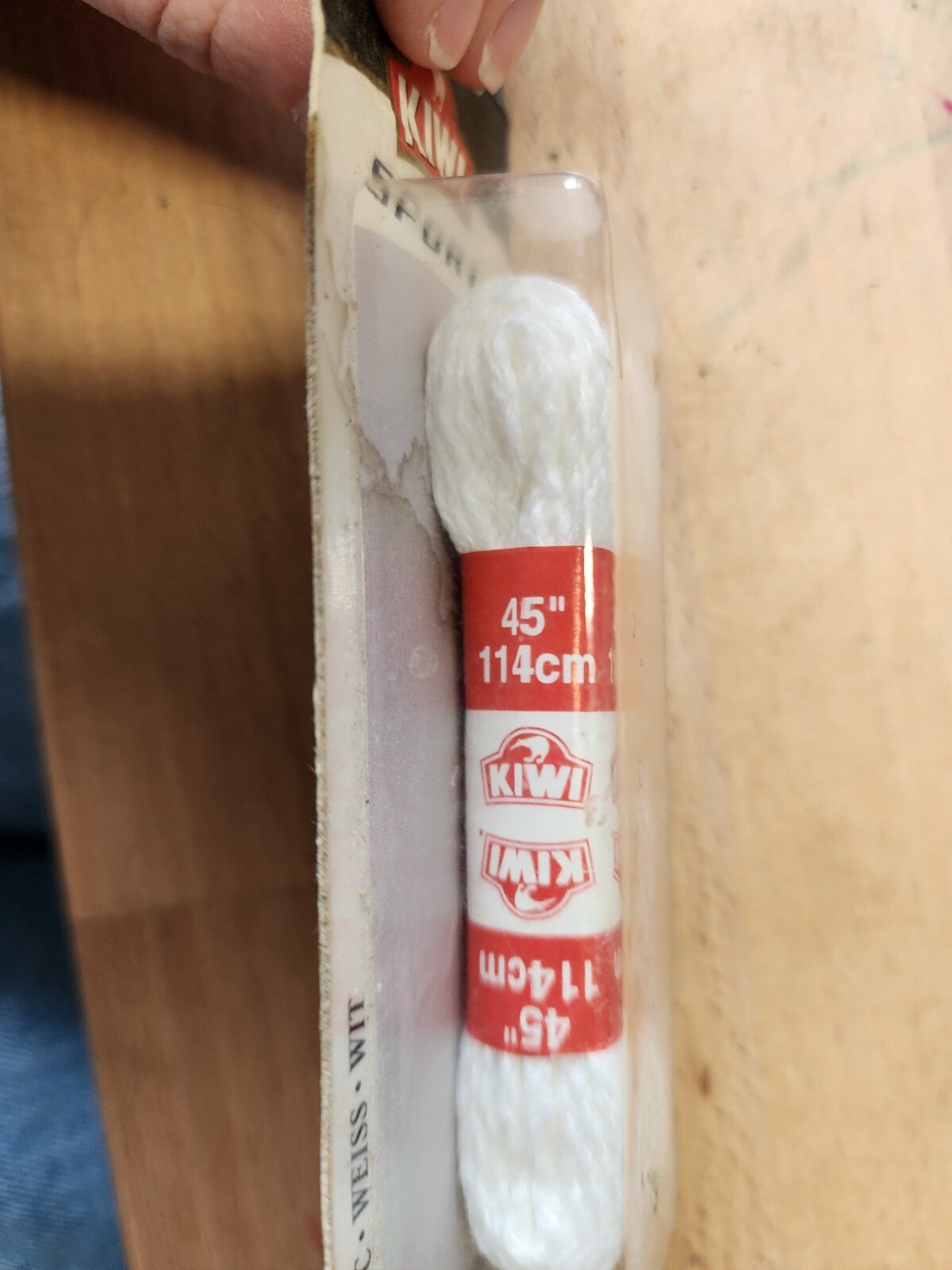 Kiwi Sport Flat White 45" Shoe Laces One Pair 4-6 114 cm