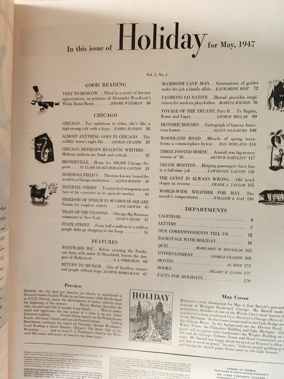 1947 MAY HOLIDAY MAGAZINE - DETROIT
