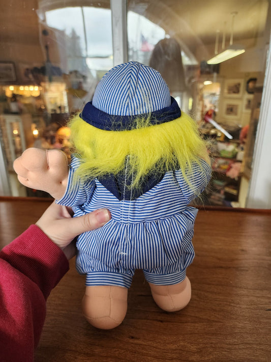 1992 Vtg Russ Troll Kidz Skippy 12" Plush Yellow Hair Sailor