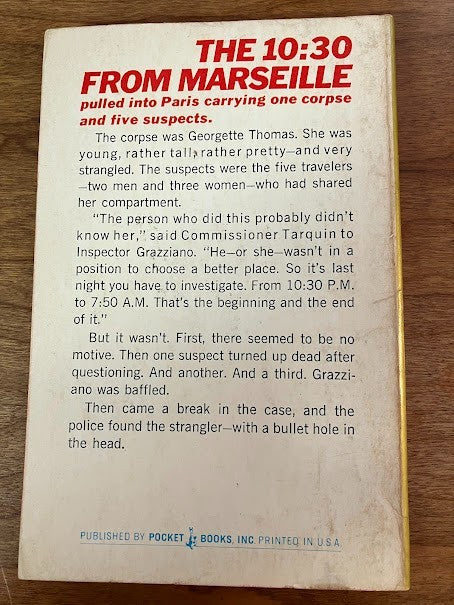 Vintage Paperback - The 10:30 From Marseille by Sebastien Japrisot