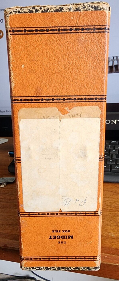 Vintage Midget Box File Orange Gold