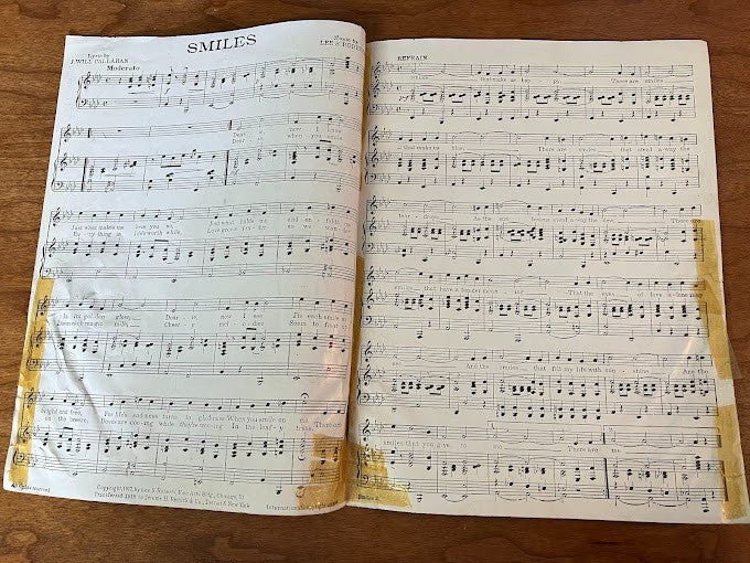 Sheet Music SMILES J. Will Callahan & Lee S. Roberts