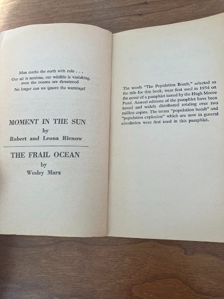 The Population Bomb by Dr. Paul R. Ehrlich