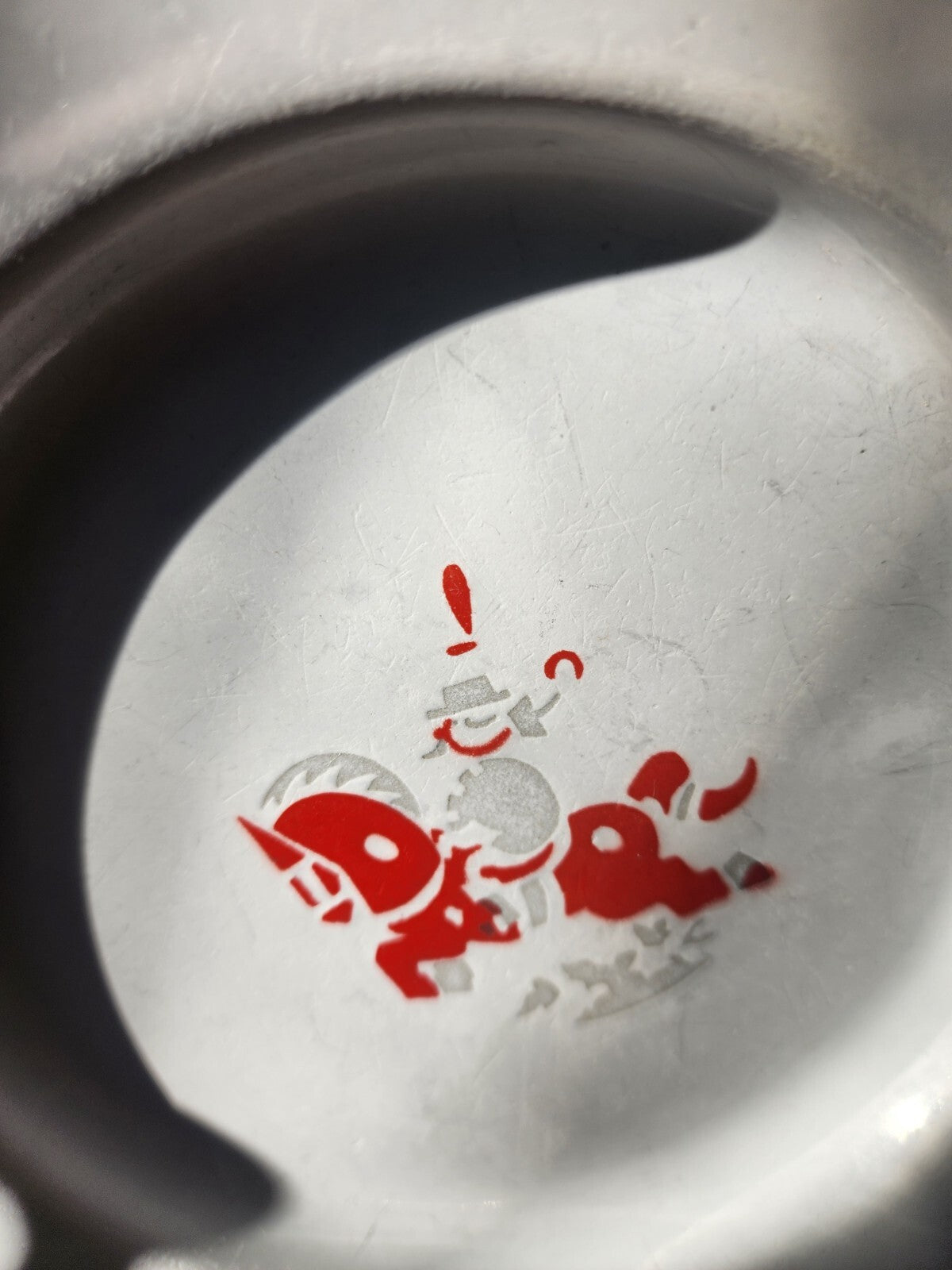 Knight on horse Plate w/ Red Trim Enamelware Plate - Made In Sweden