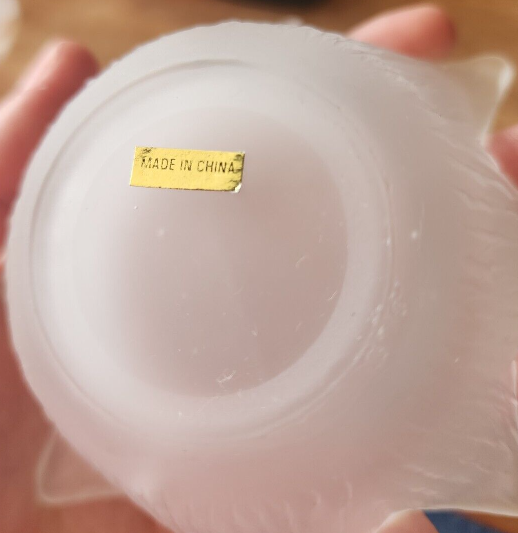 Vtg Frosted Glass Tulip Candle Votive Holders Lot of 2