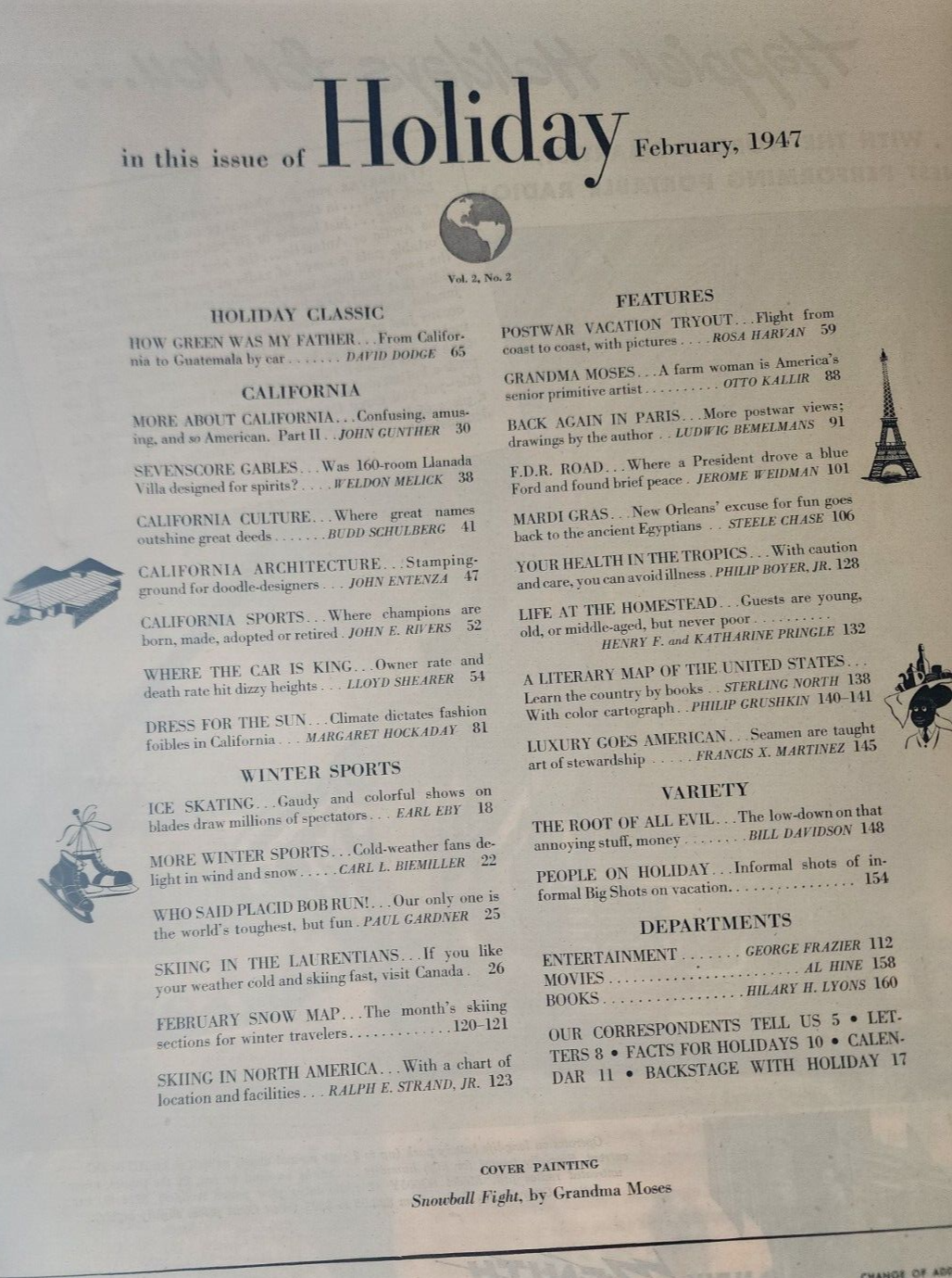 1947 FEBRUARY HOLIDAY MAGAZINE - WINTER SPORTS