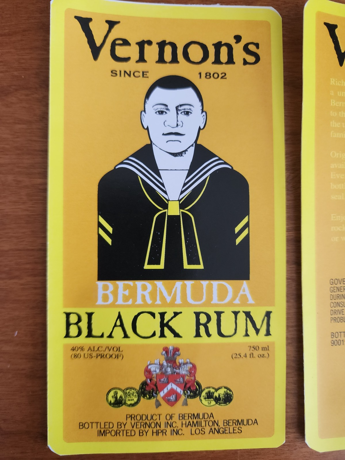 Pair of Bermuda Black Rum Beverage Sticker Props