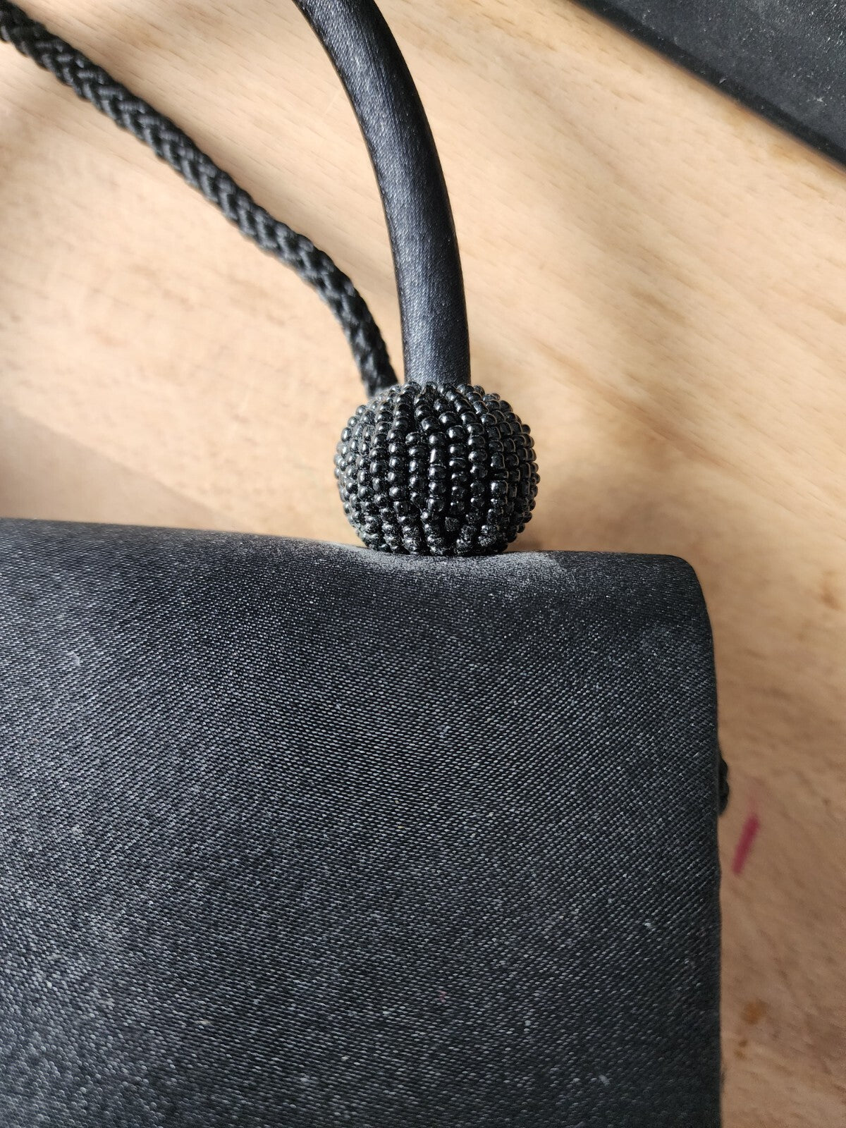 NWT Vintage Another Y&S Original Stunning Black Bag Satin