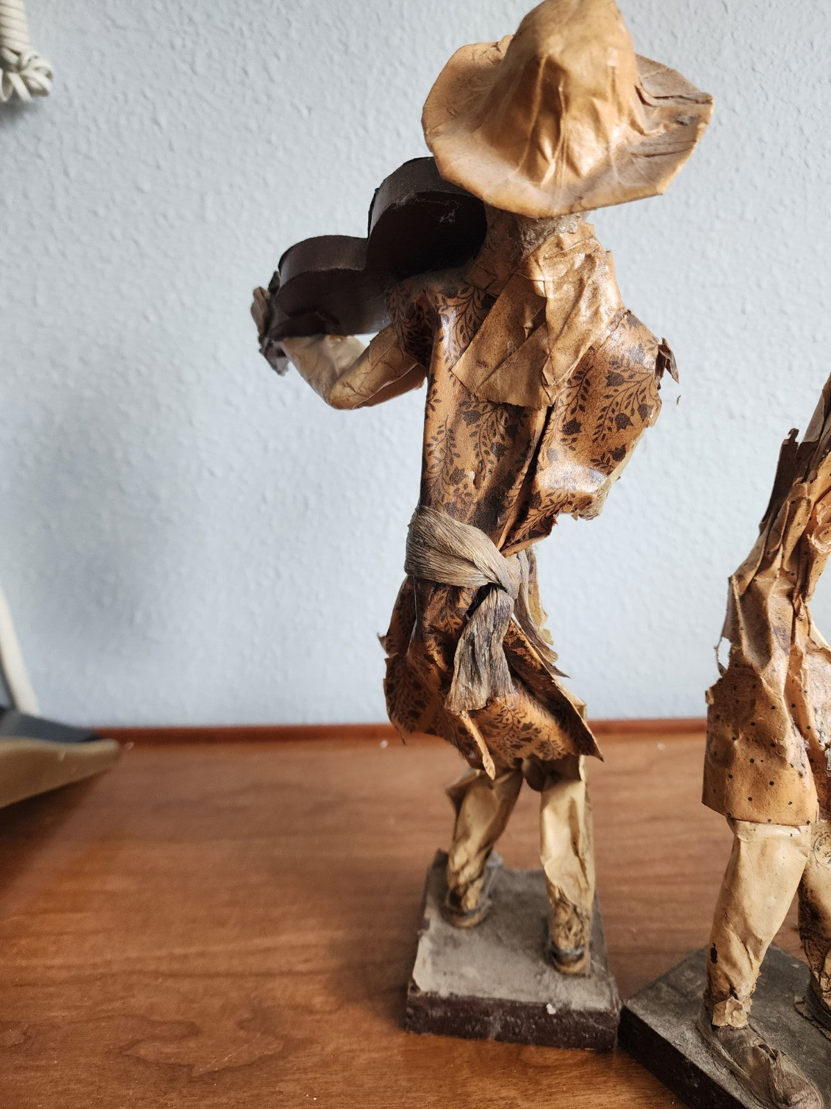 Folk Art Paper Mache Dolls - Violin & Pig