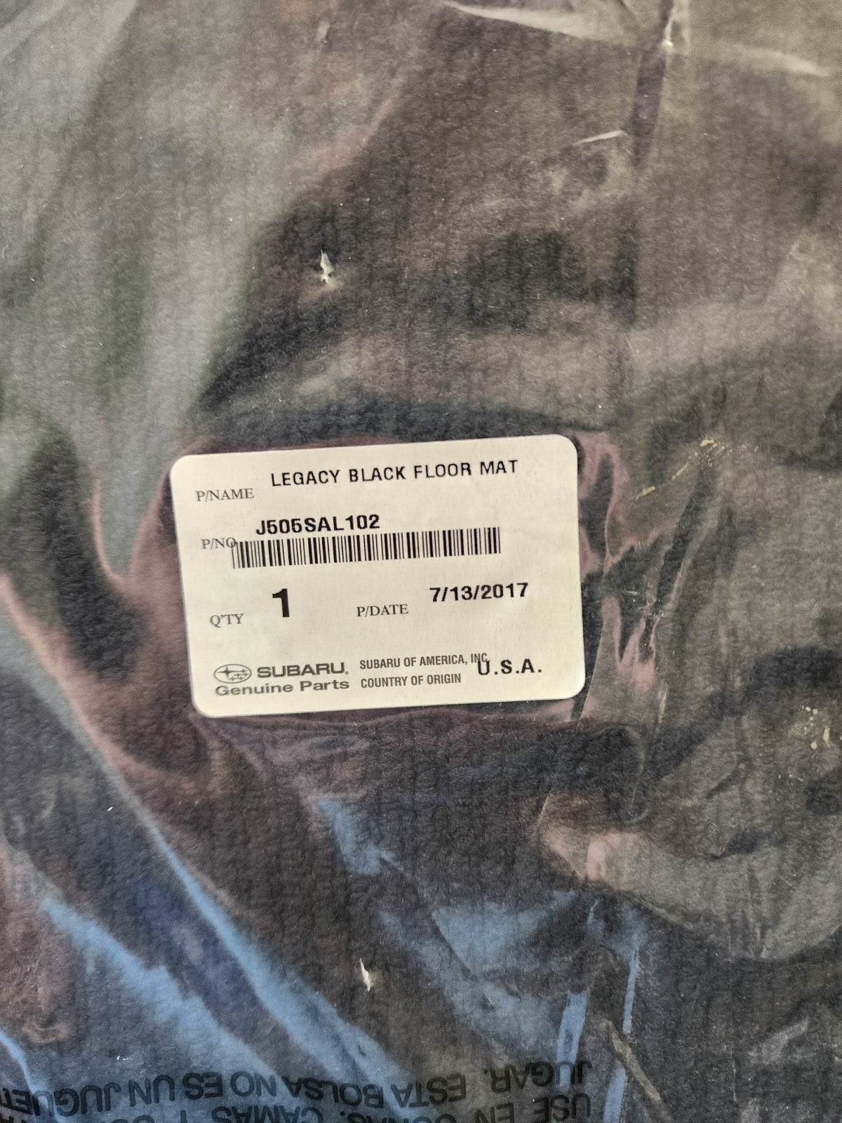 No J505SAL102 New Subaru Legacy Front & Rear Black Carpet Mats