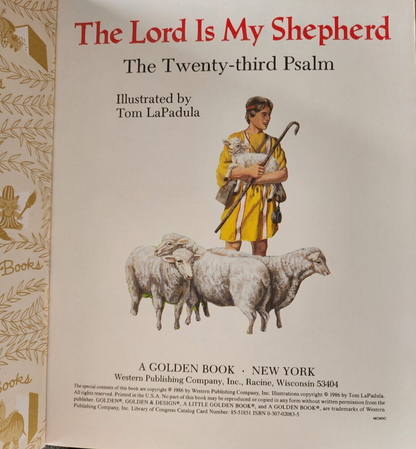 Little Golden Book The Lord Is My Shepherd - 1986 Hardcover