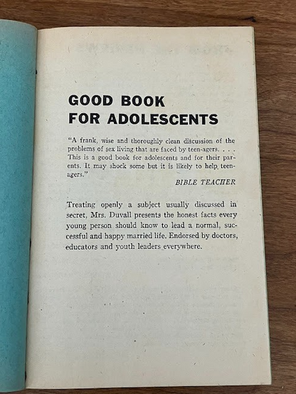 FACTS OF LIFE AND LOVE FOR TEEN-AGERS Evelyn Duvall