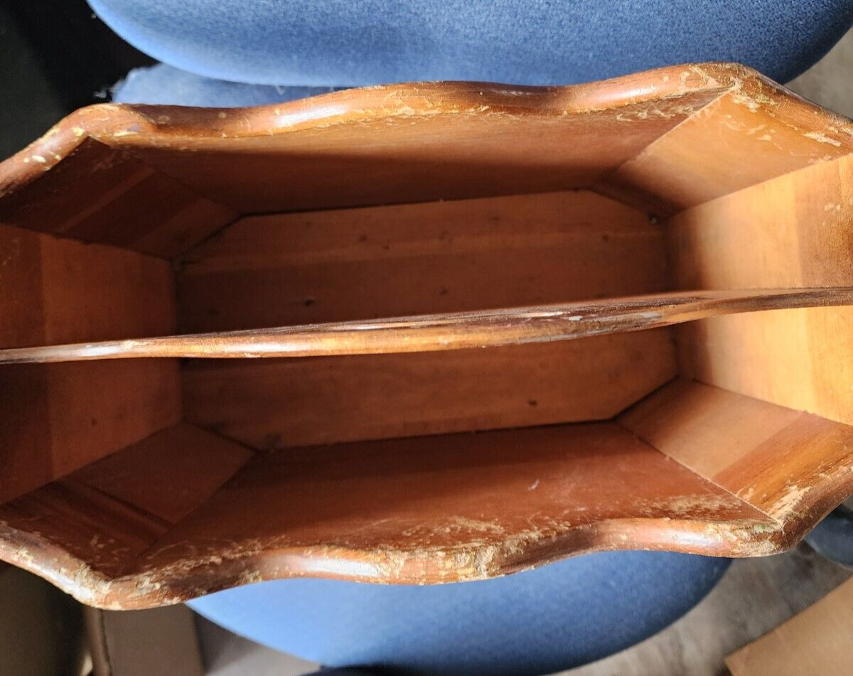 Vintage Mid-Century Wooden Magazine  Floor Stand/Rack