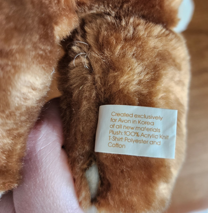 Vtg Avon Brown Puppy Dog W/ Hooded Zipper Jacket 1982 Plush 12"