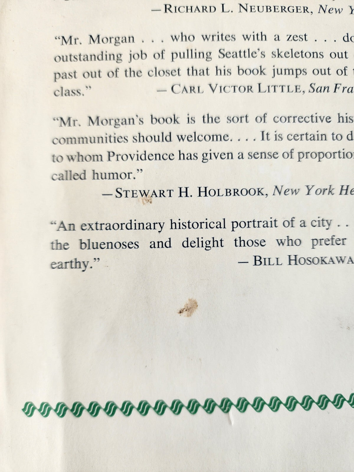 Skid Road: An Informal Portrait of Seattle – Murray Morgan 1960 Revised