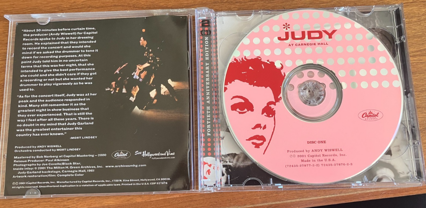 Judy Garland CD: Judy at Carnegie Hall (double CDs)
