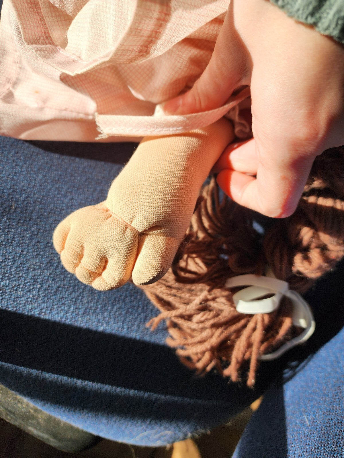 Vtg Cabbage Patch Kids Girl Brown Hair Eyes Factory 1985 Pink Dress & Pants