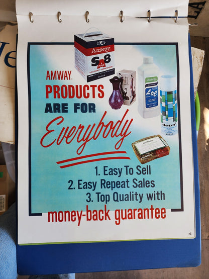 OOAK Vintage Amway Poster Examples In a Binder Folder